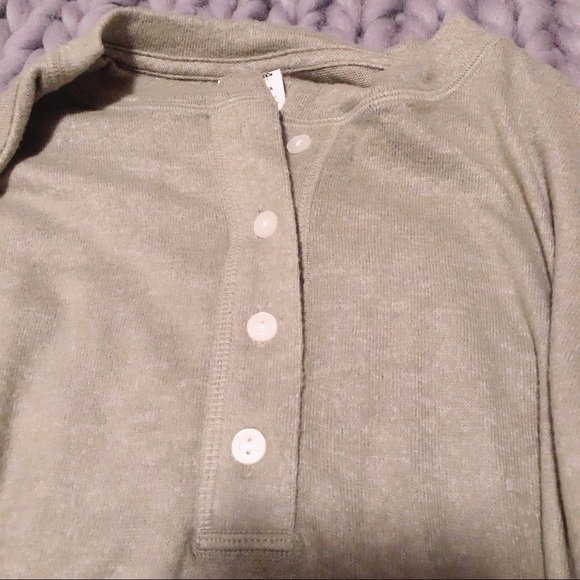 SOLD: VS PINK Olive Henley Long Sleeve - Picture 3 of 4